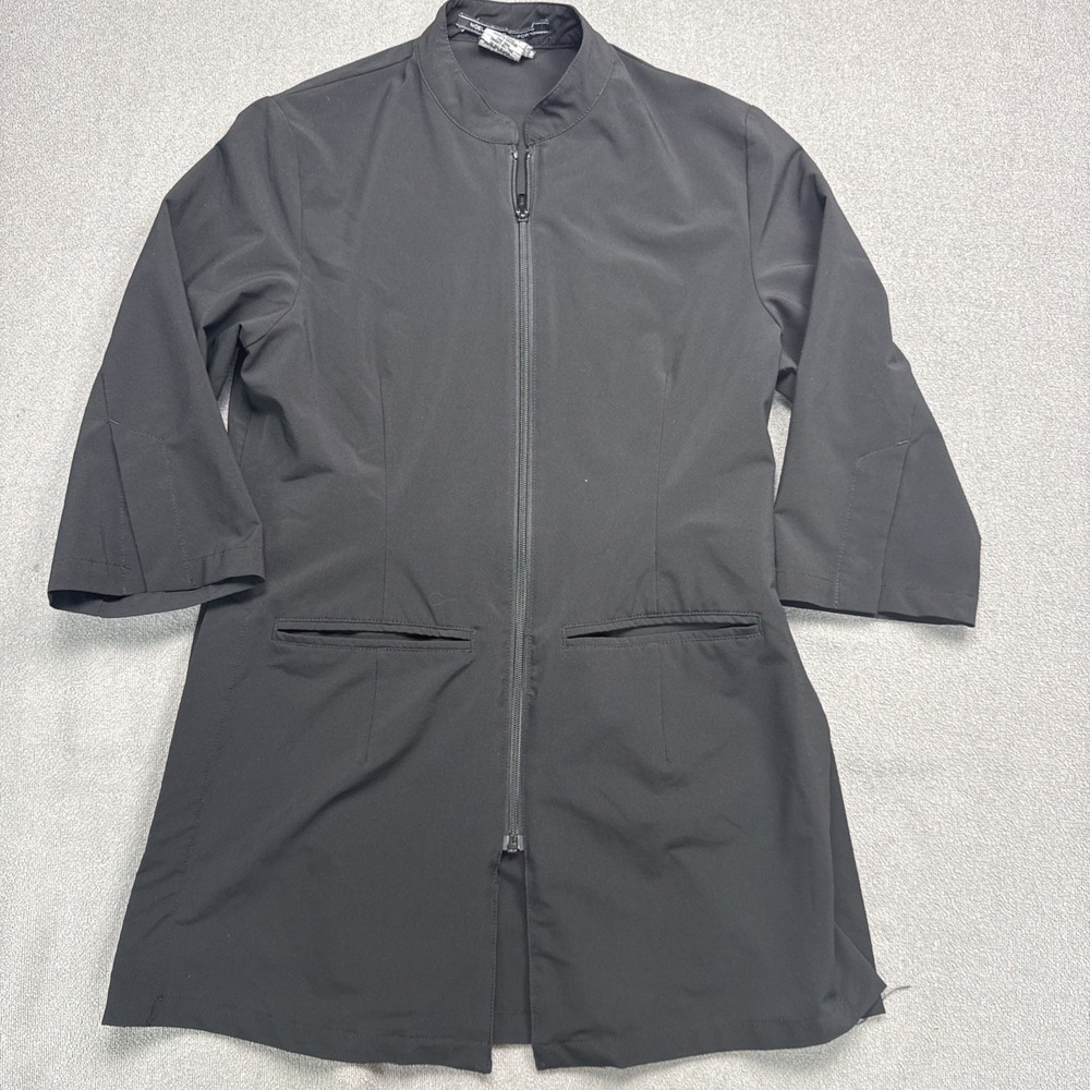 Noel Asmar Urban Fusion Tunic Spa Uniform Full-Zip Pockets Black Size Small